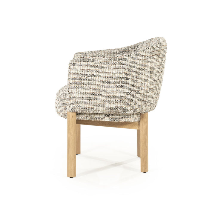 Stoel Micha – stof & hout taupe nori