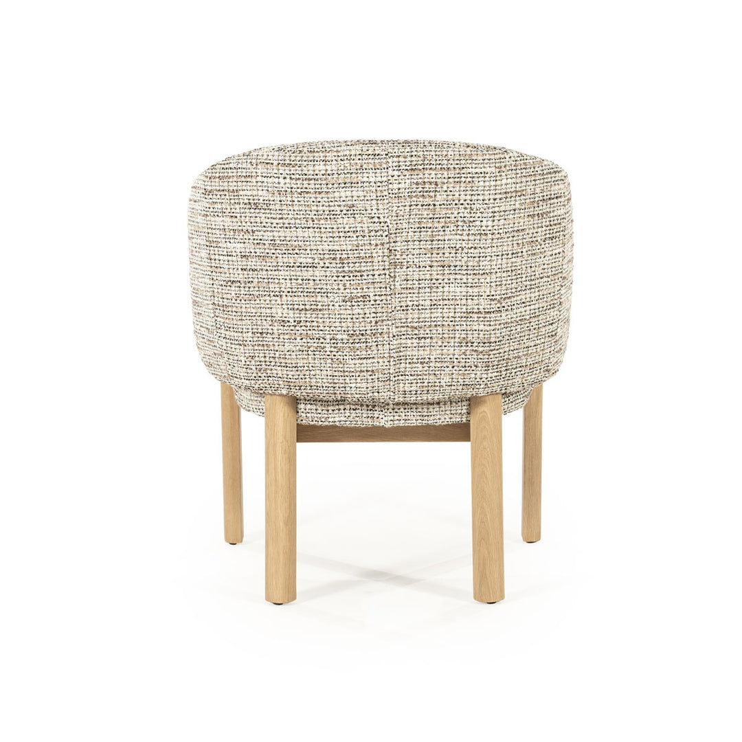 Stoel Micha – stof & hout taupe nori