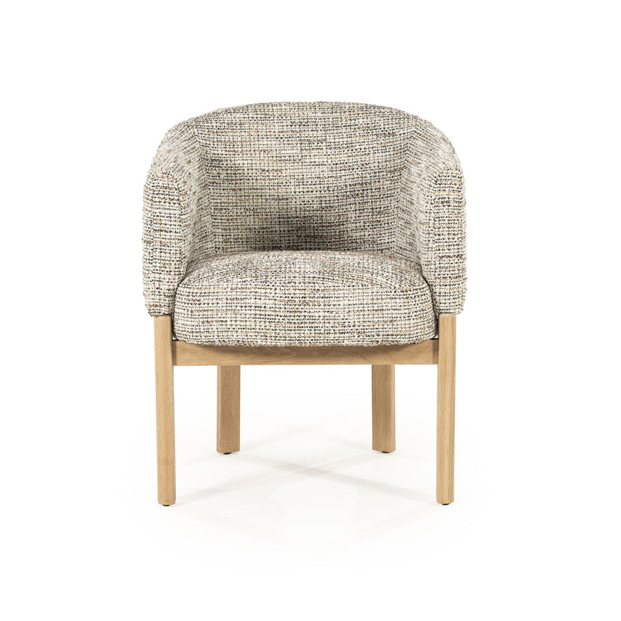 Stoel Micha – stof & hout taupe nori