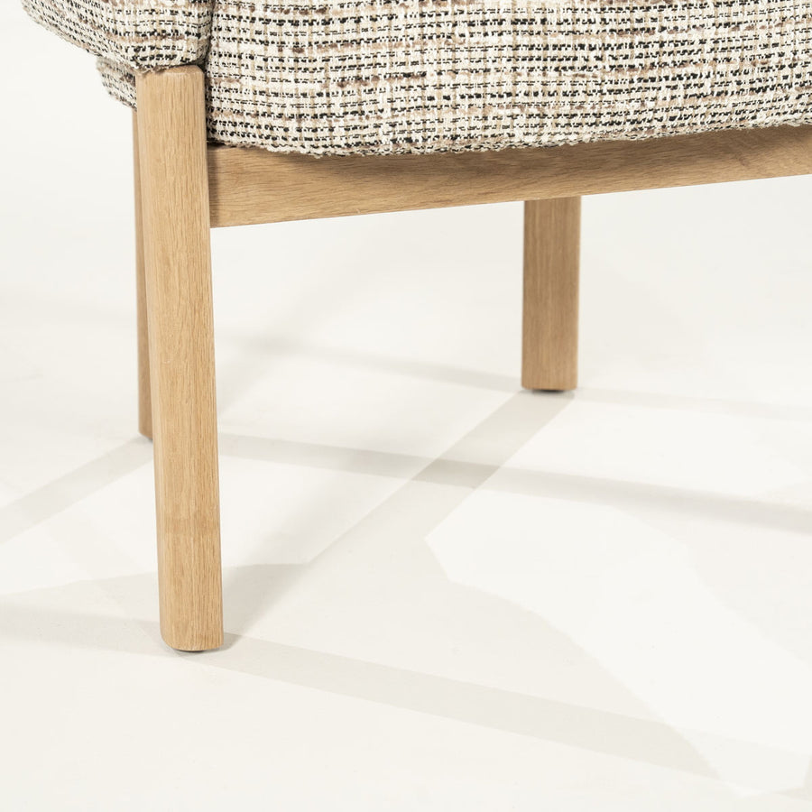 Stoel Micha – stof & hout taupe nori