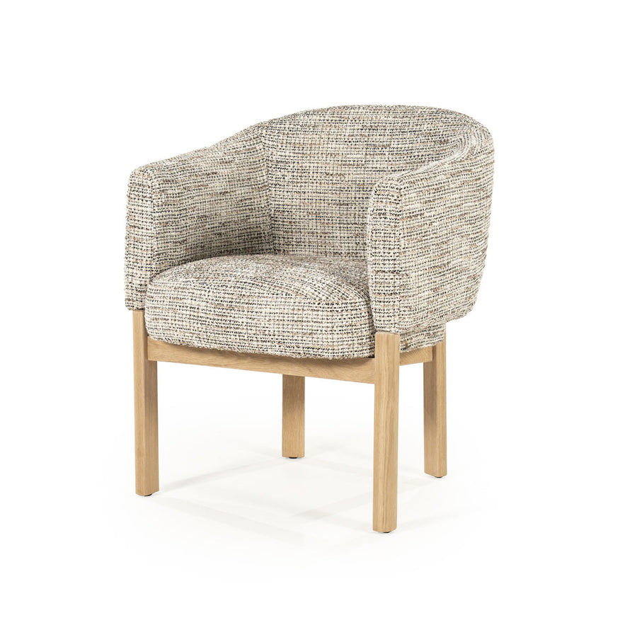 Stoel Micha – stof & hout taupe nori