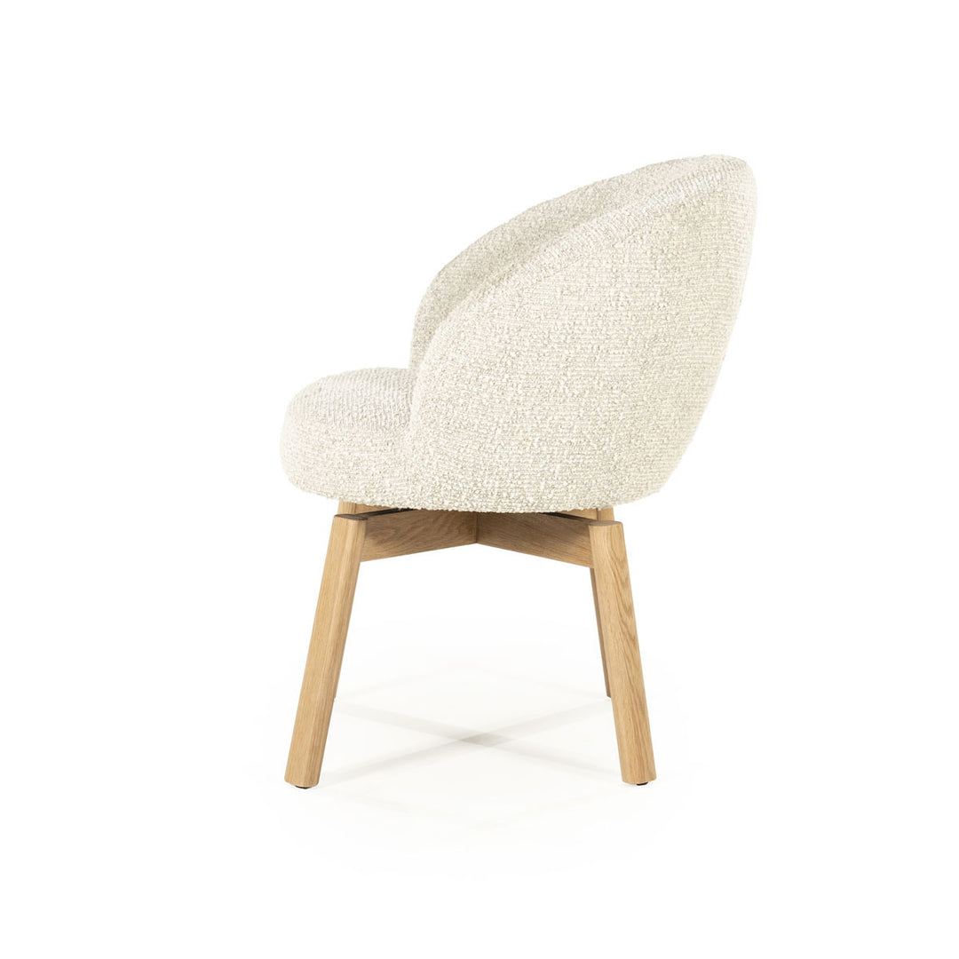Stoel Livia –  stof & hout beige hush