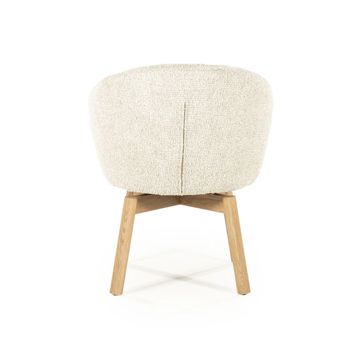 Stoel Livia –  stof & hout beige hush