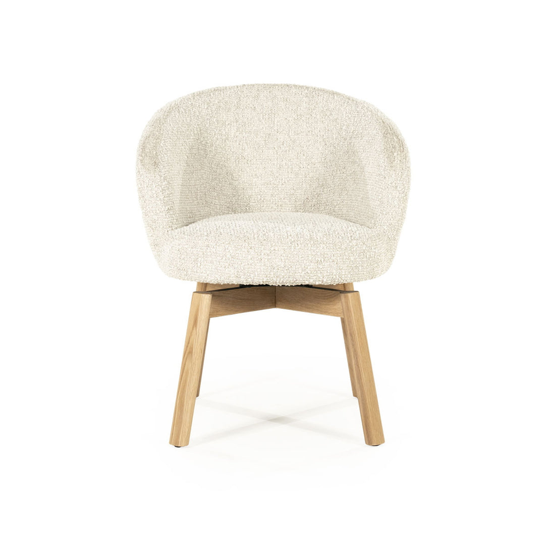 Stoel Livia –  stof & hout beige hush