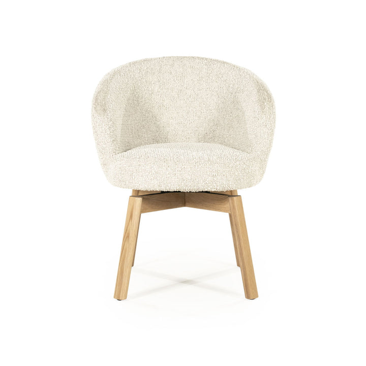 Stoel Livia –  stof & hout beige hush