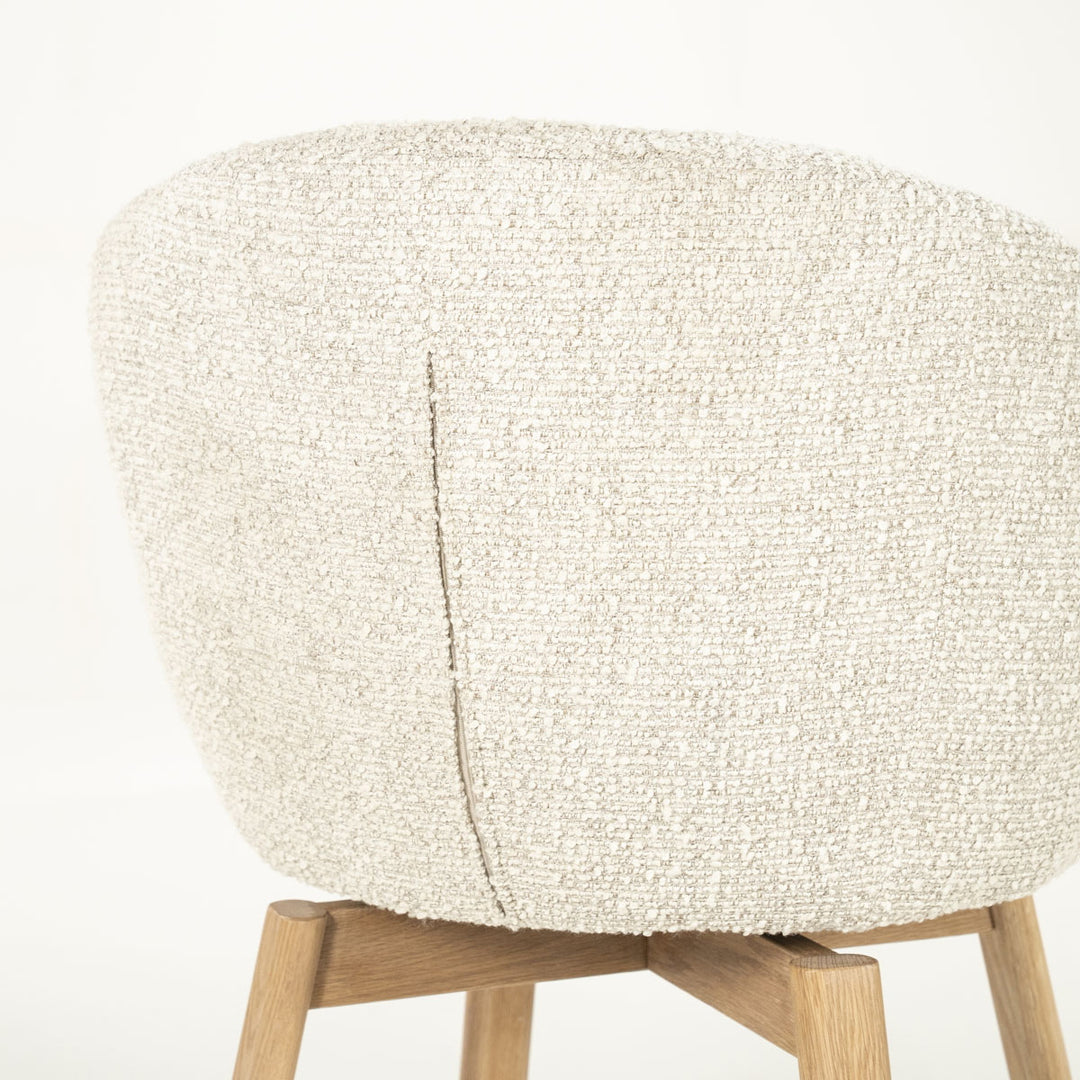 Stoel Livia –  stof & hout beige hush
