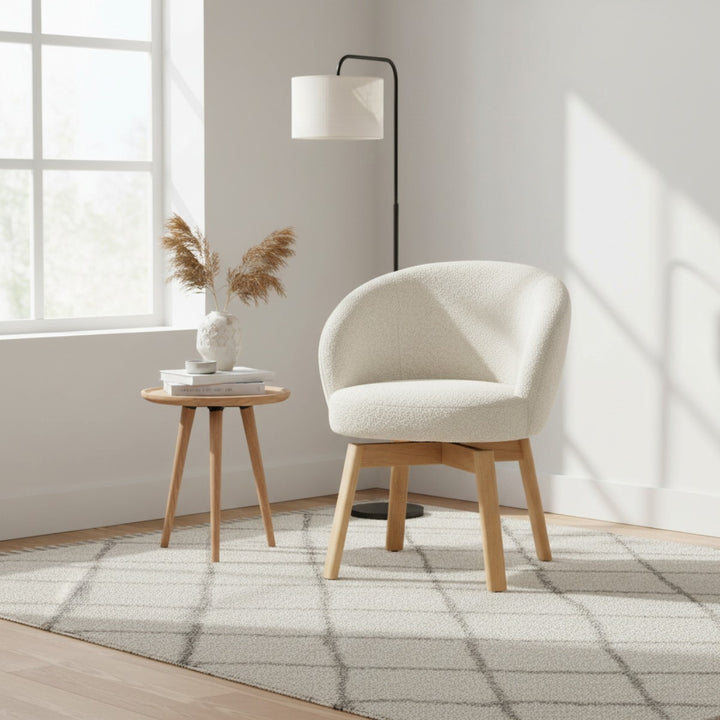 Stoel Livia –  stof & hout beige hush