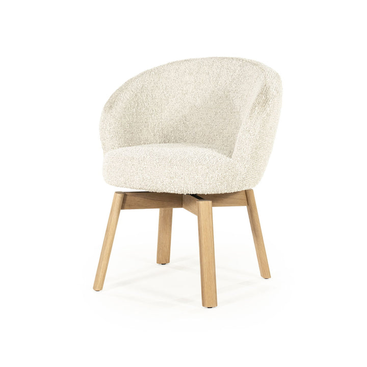 Stoel Livia –  stof & hout beige hush