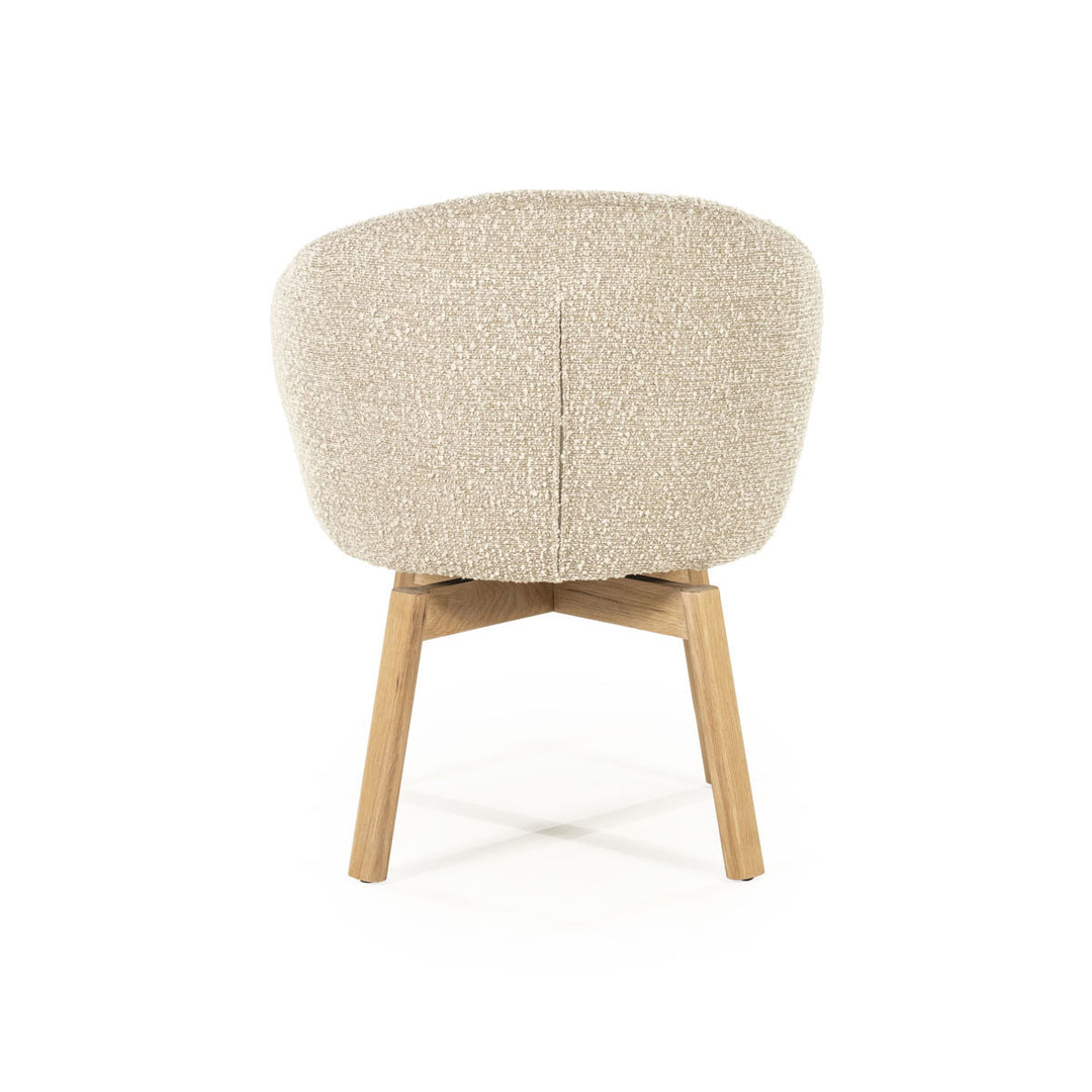 Stoel Livia – stof & hout taupe hush
