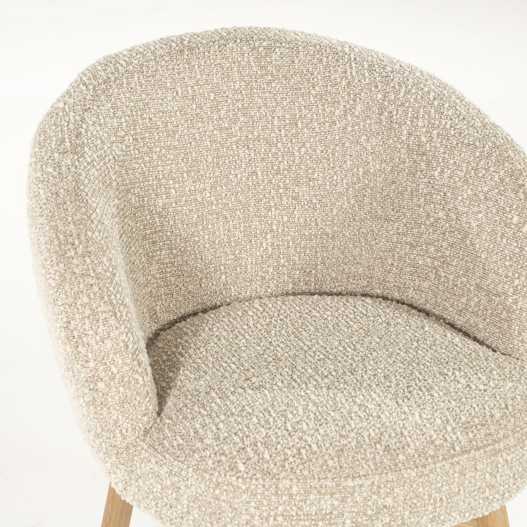 Stoel Livia – stof & hout taupe hush