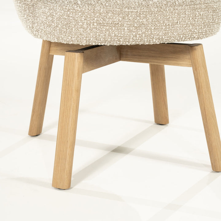 Stoel Livia – stof & hout taupe hush