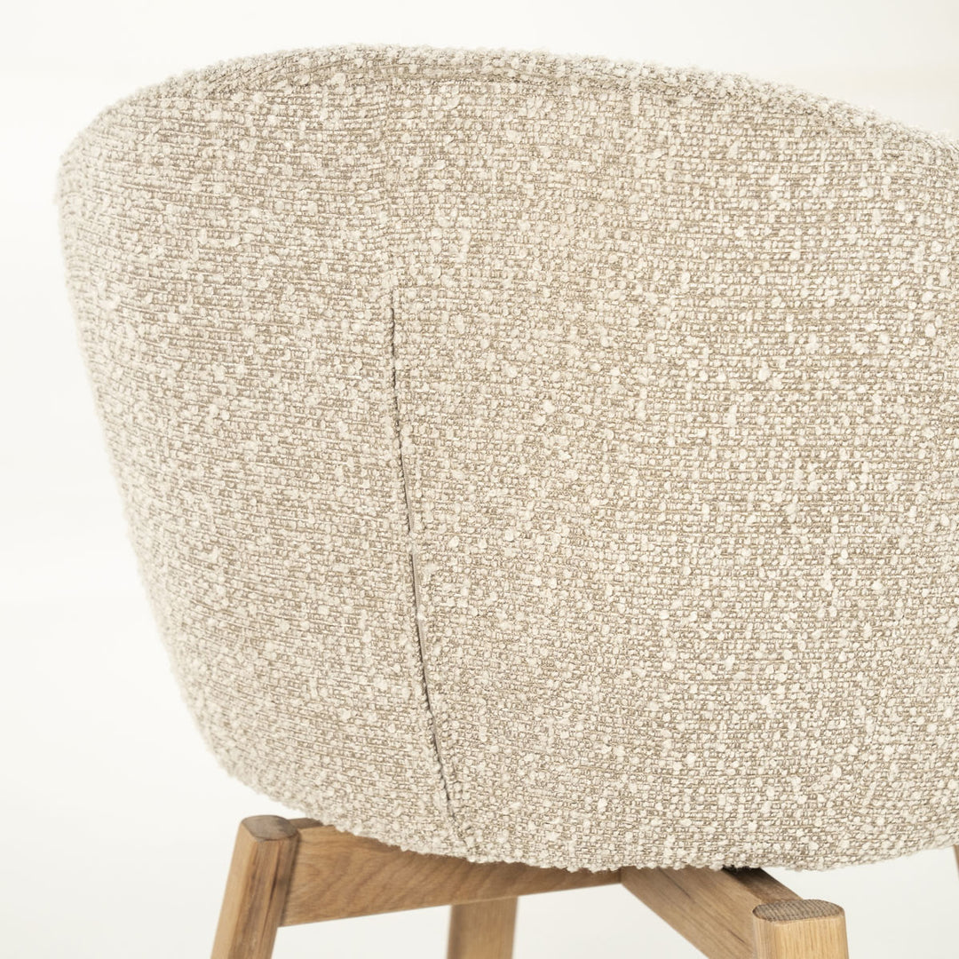 Stoel Livia – stof & hout taupe hush