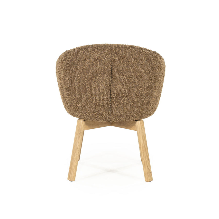 Stoel Livia – stof & hout bruin hush