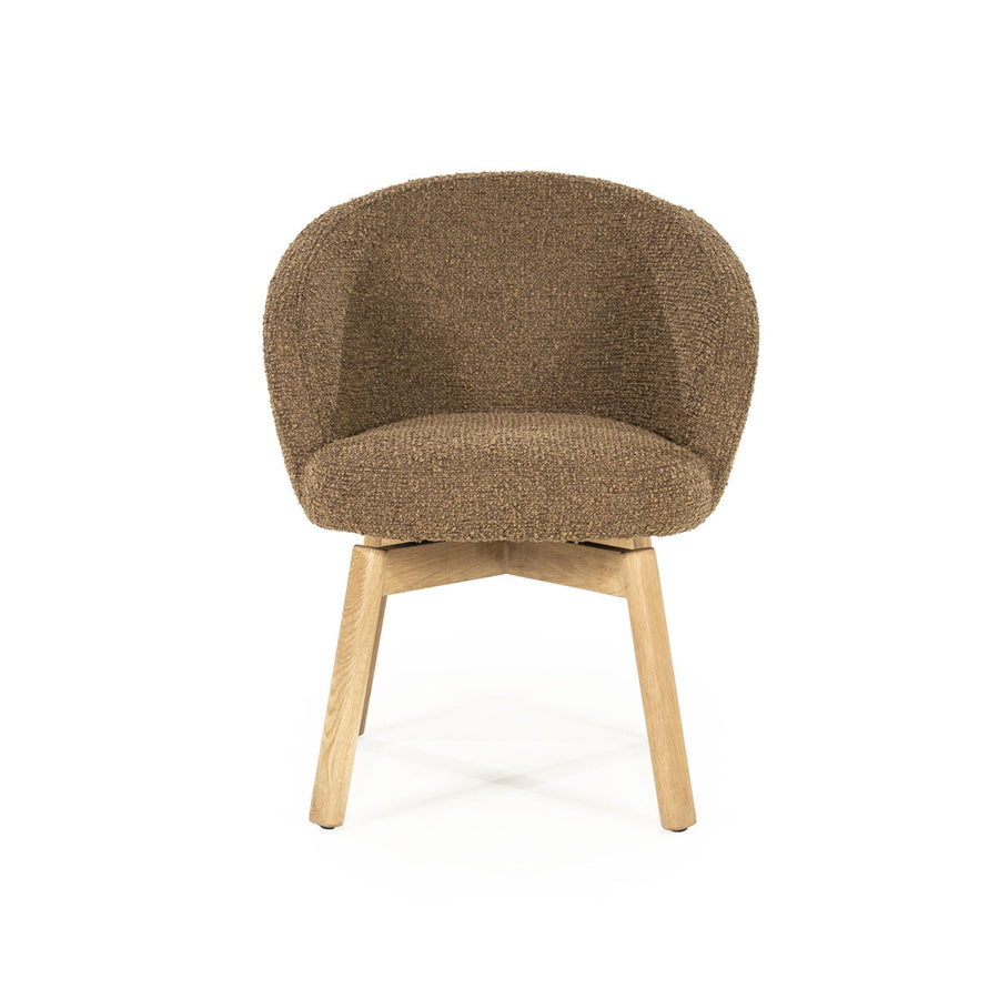 Stoel Livia – stof & hout bruin hush