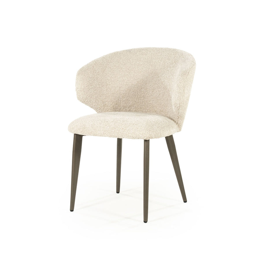 Stoel Mateo – stof & metaal beige niata