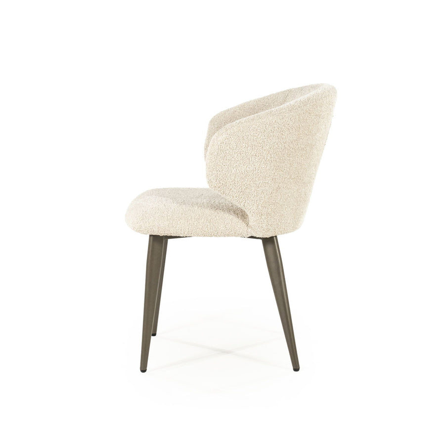 Stoel Mateo – stof & metaal beige niata