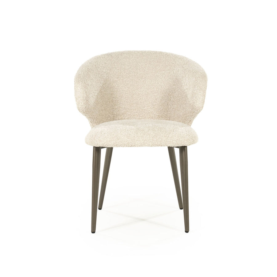 Stoel Mateo – stof & metaal beige niata