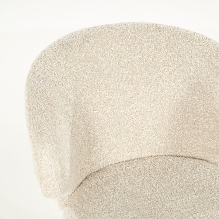 Stoel Mateo – stof & metaal beige niata