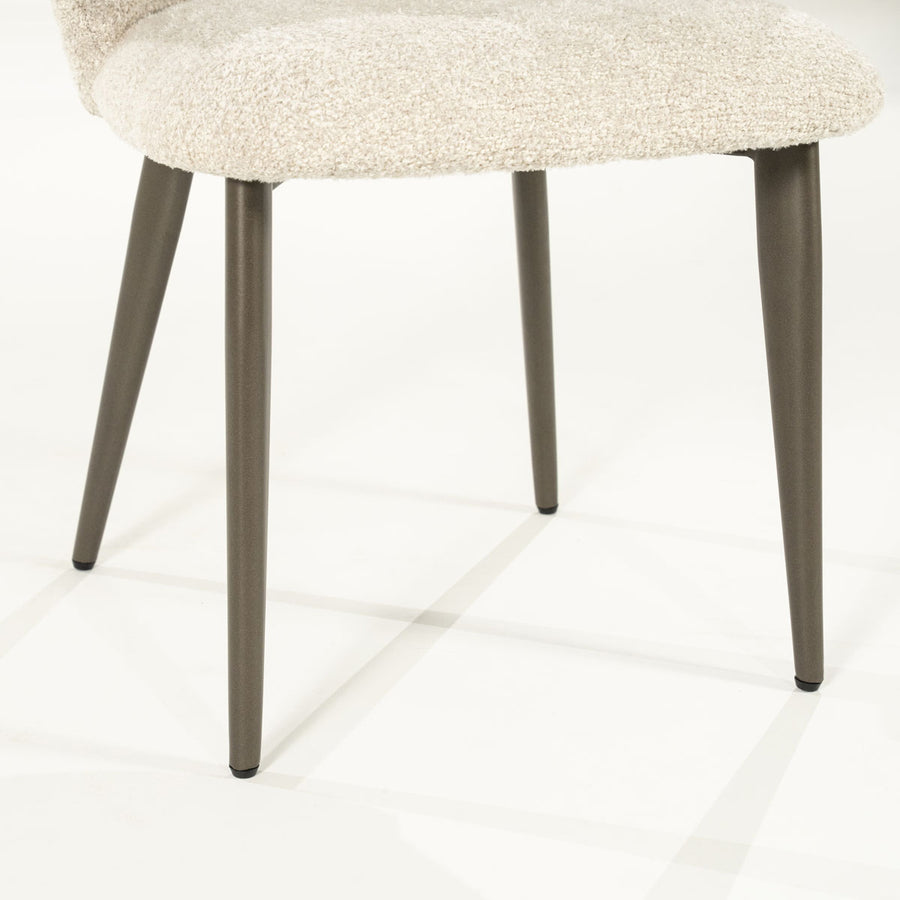 Stoel Mateo – stof & metaal beige niata