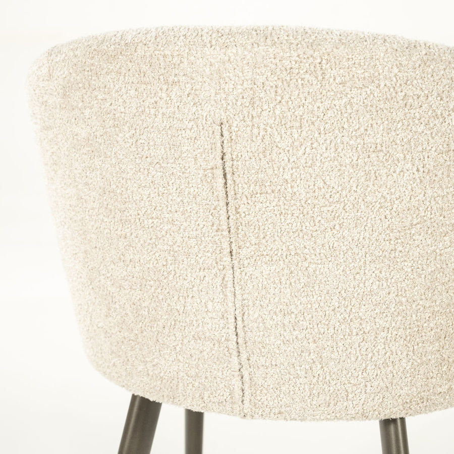 Stoel Mateo – stof & metaal beige niata