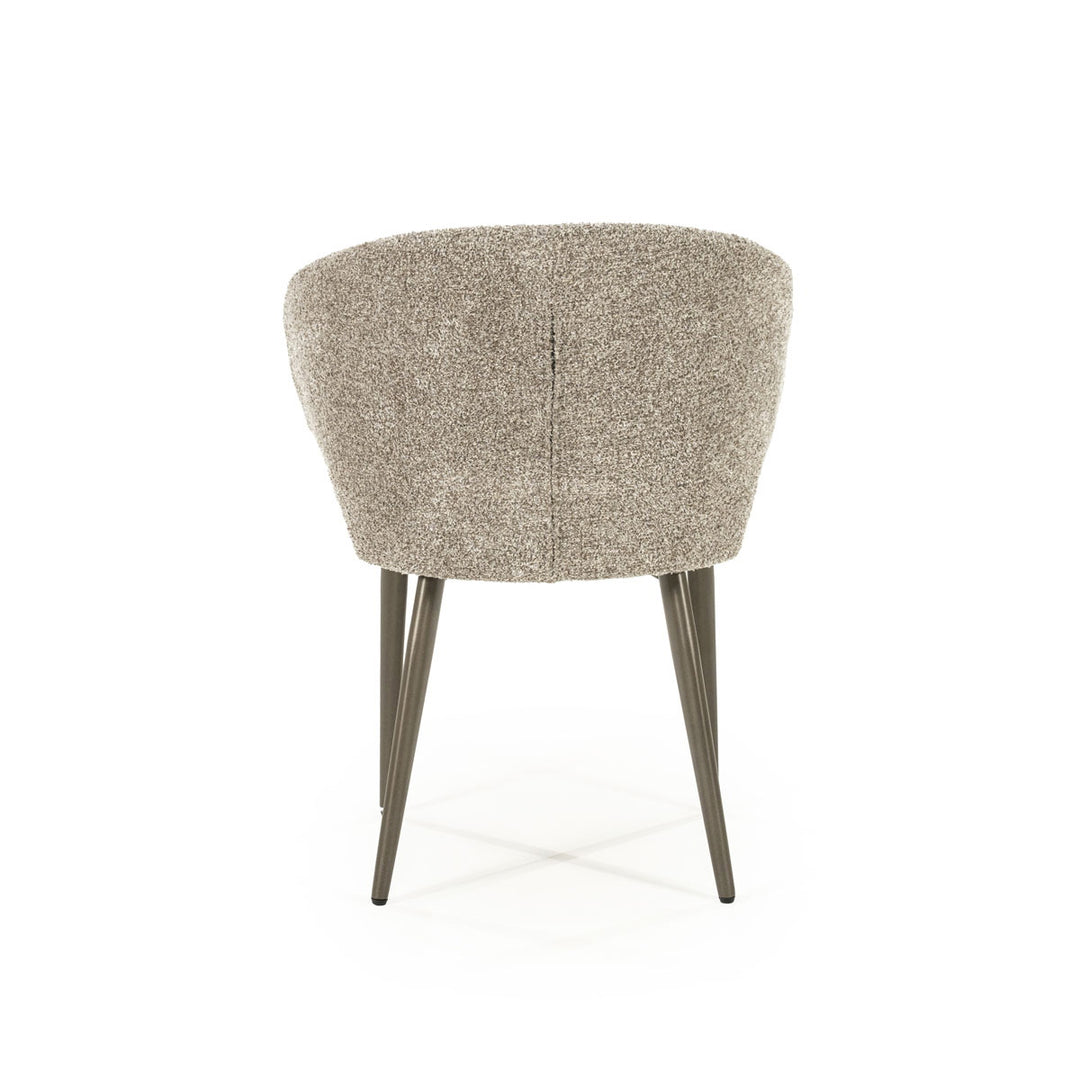 Stoel Mateo – stof & metaal taupe niata