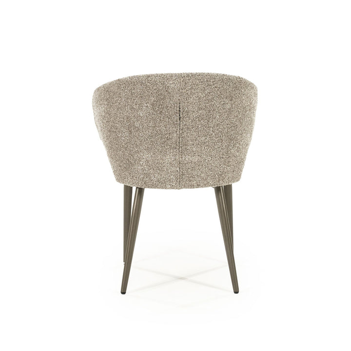 Stoel Mateo – stof & metaal taupe niata