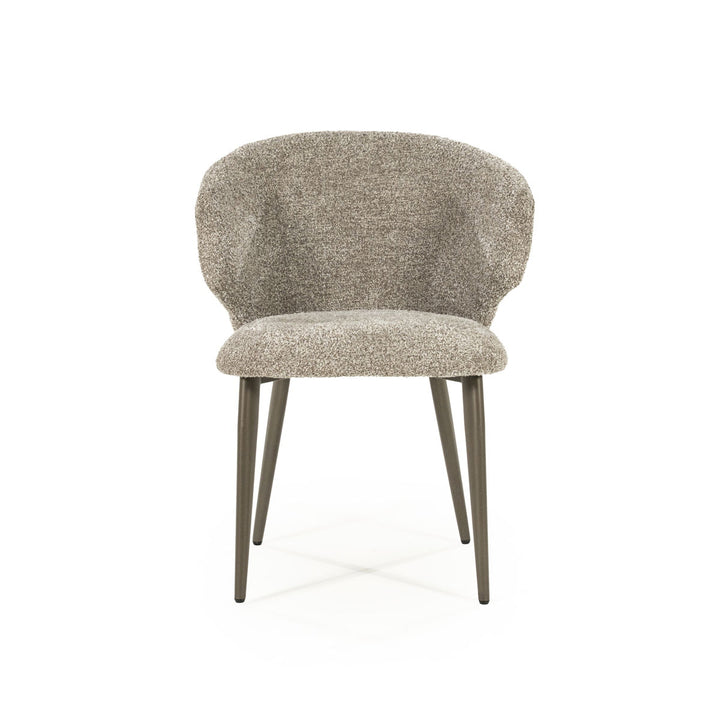 Stoel Mateo – stof & metaal taupe niata