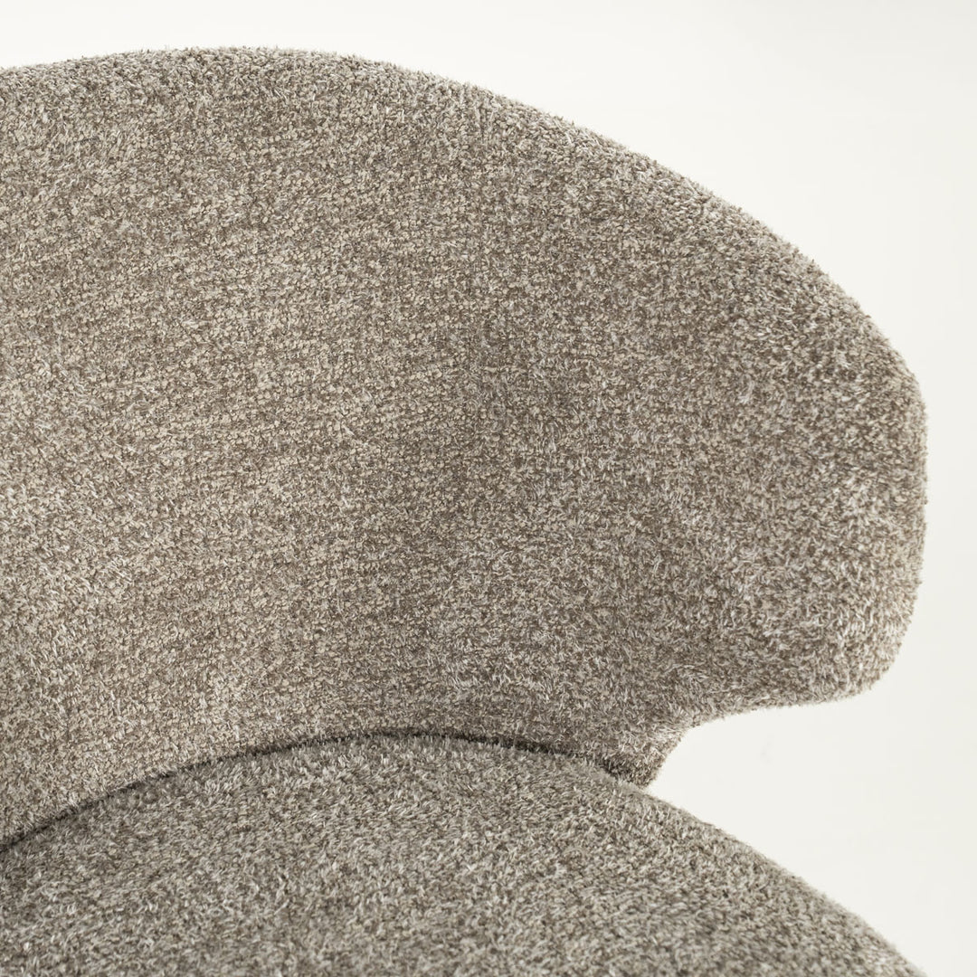 Stoel Mateo – stof & metaal taupe niata