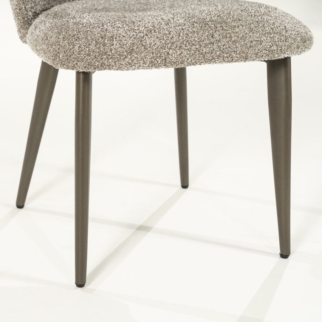 Stoel Mateo – stof & metaal taupe niata