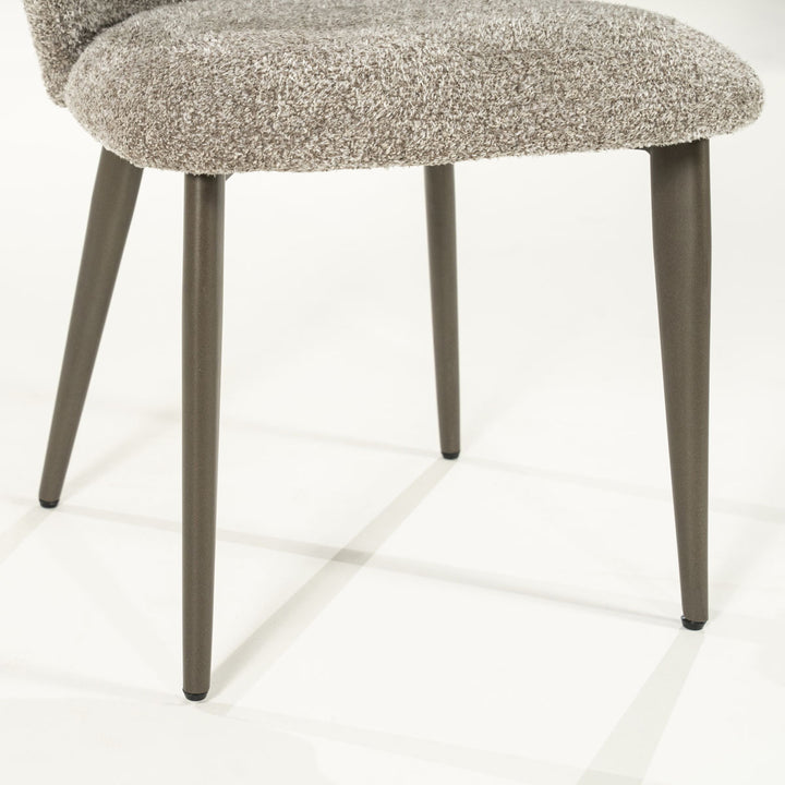 Stoel Mateo – stof & metaal taupe niata