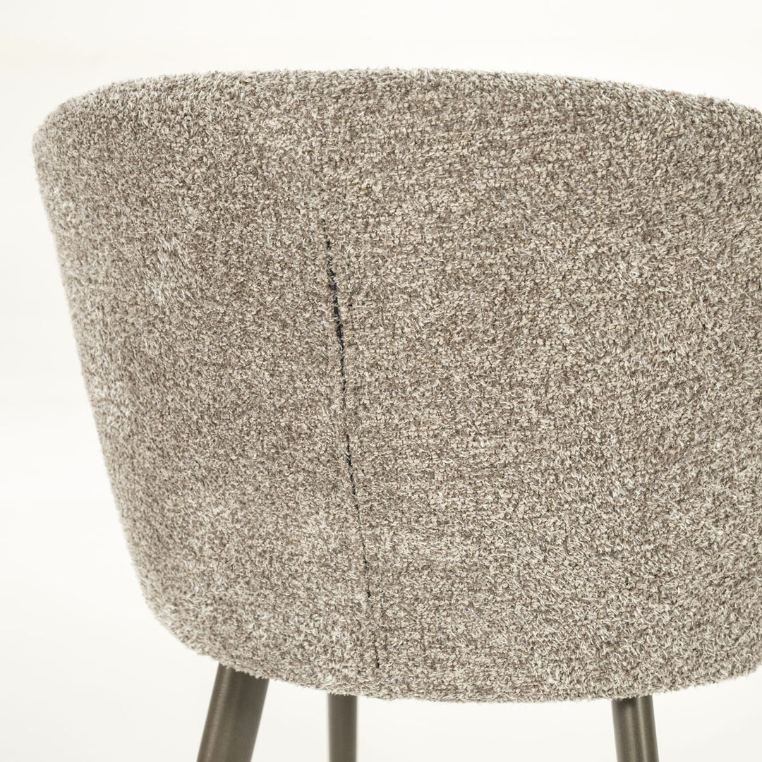 Stoel Mateo – stof & metaal taupe niata