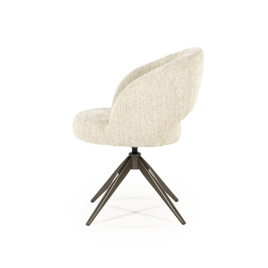 Stoel Alissa – stof & metaal beige oro