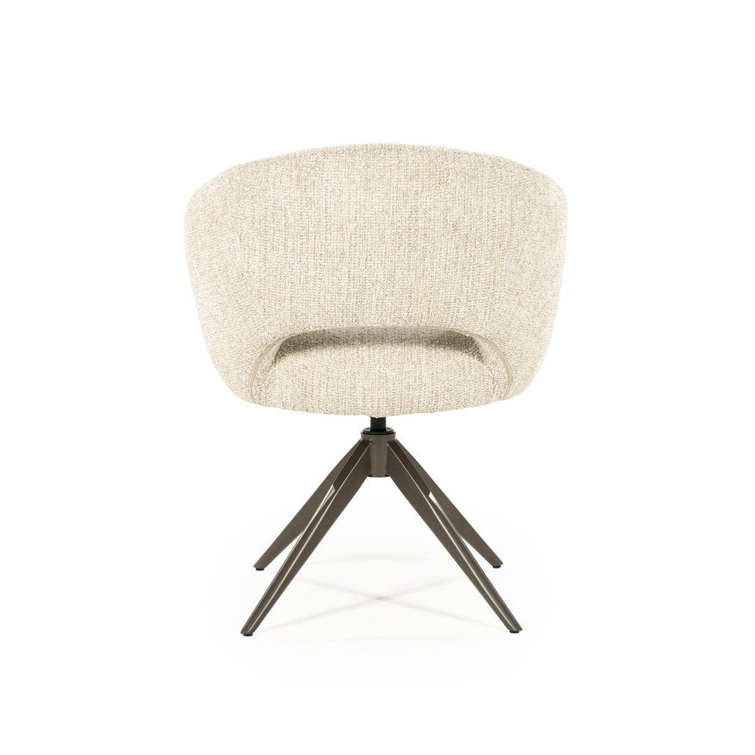 Stoel Alissa – stof & metaal beige oro