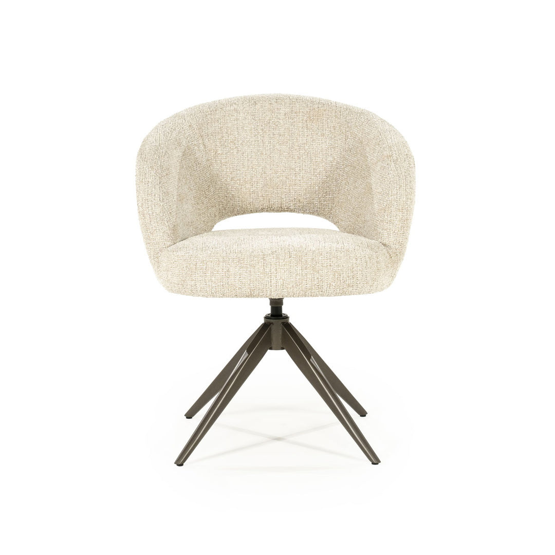 Stoel Alissa – stof & metaal beige oro