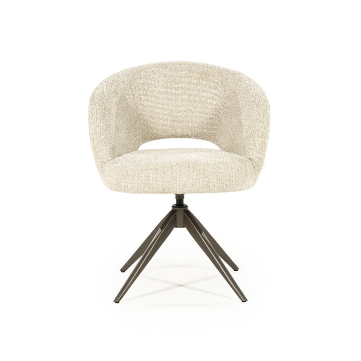 Stoel Alissa – stof & metaal beige oro