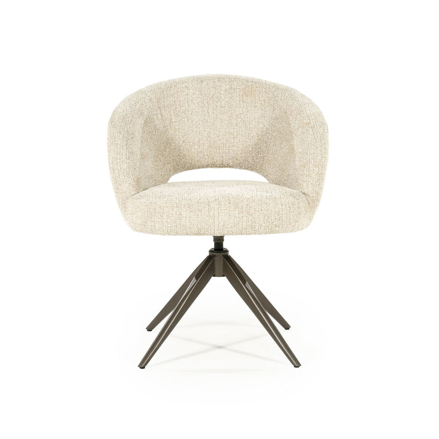 Stoel Alissa – stof & metaal beige oro