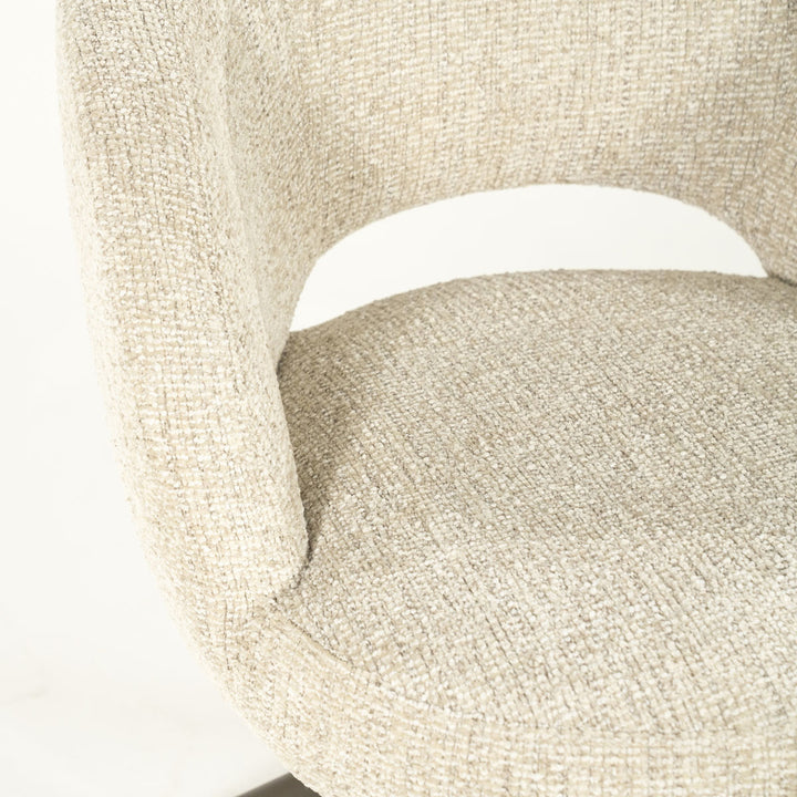 Stoel Alissa – stof & metaal beige oro