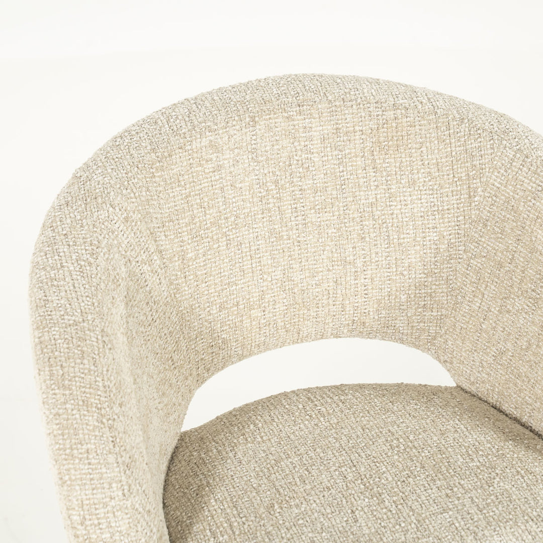 Stoel Alissa – stof & metaal beige oro