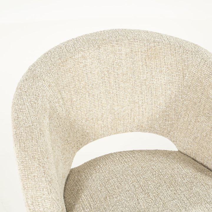 Stoel Alissa – stof & metaal beige oro