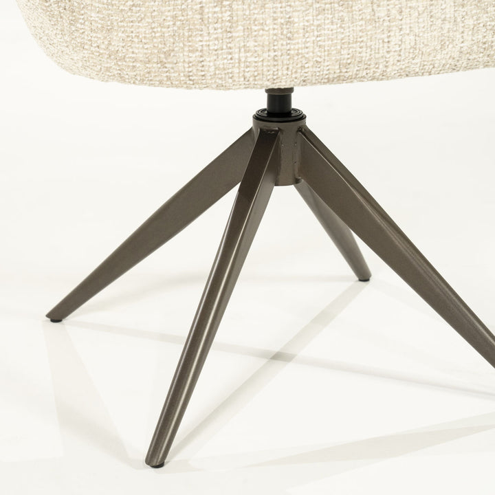 Stoel Alissa – stof & metaal beige oro