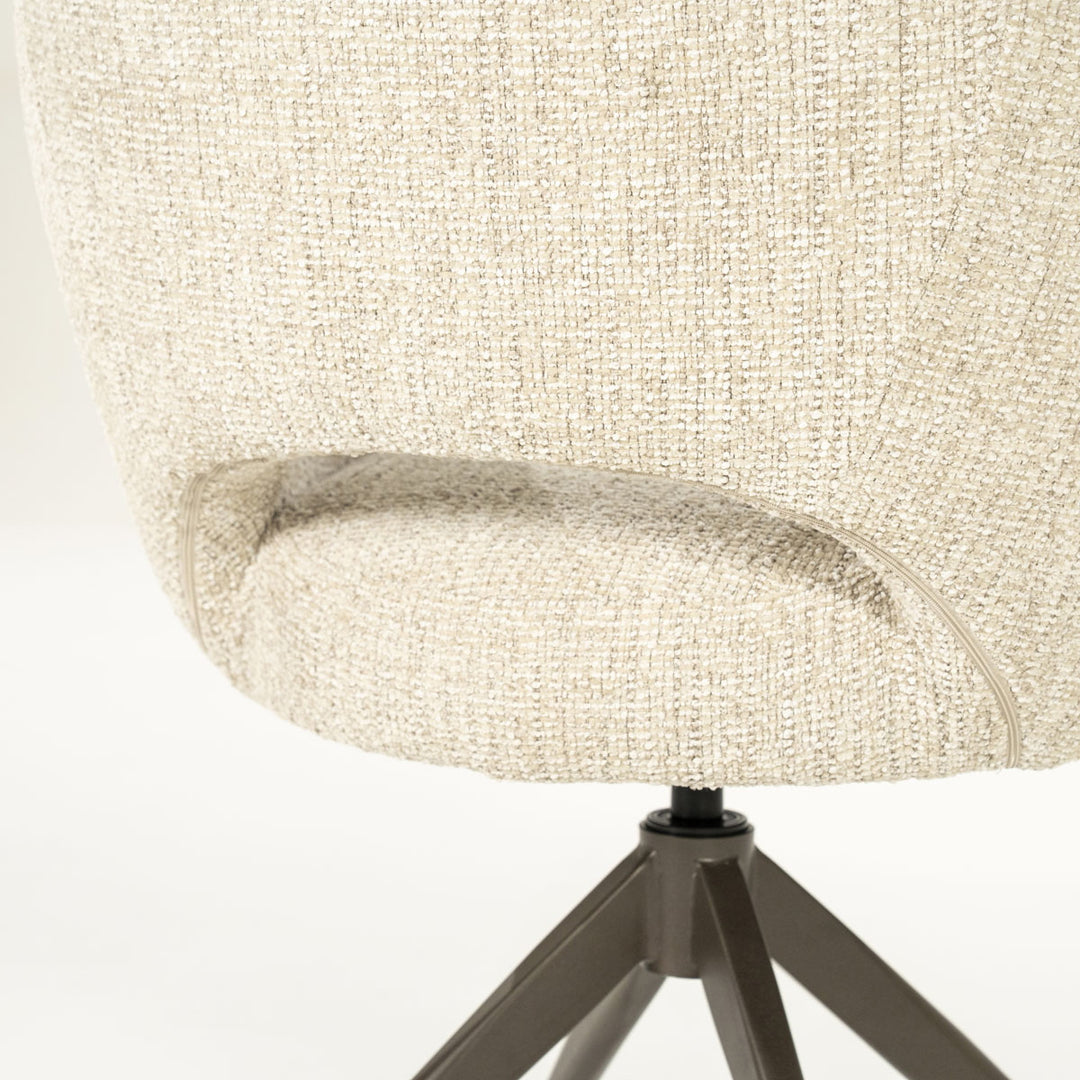 Stoel Alissa – stof & metaal beige oro