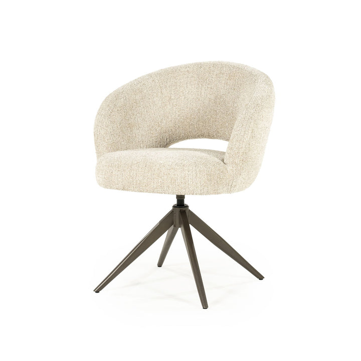 Stoel Alissa – stof & metaal beige oro