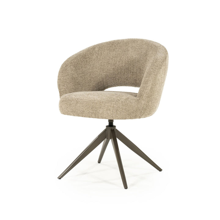 Stoel Alissa – stof & metaal taupe oro