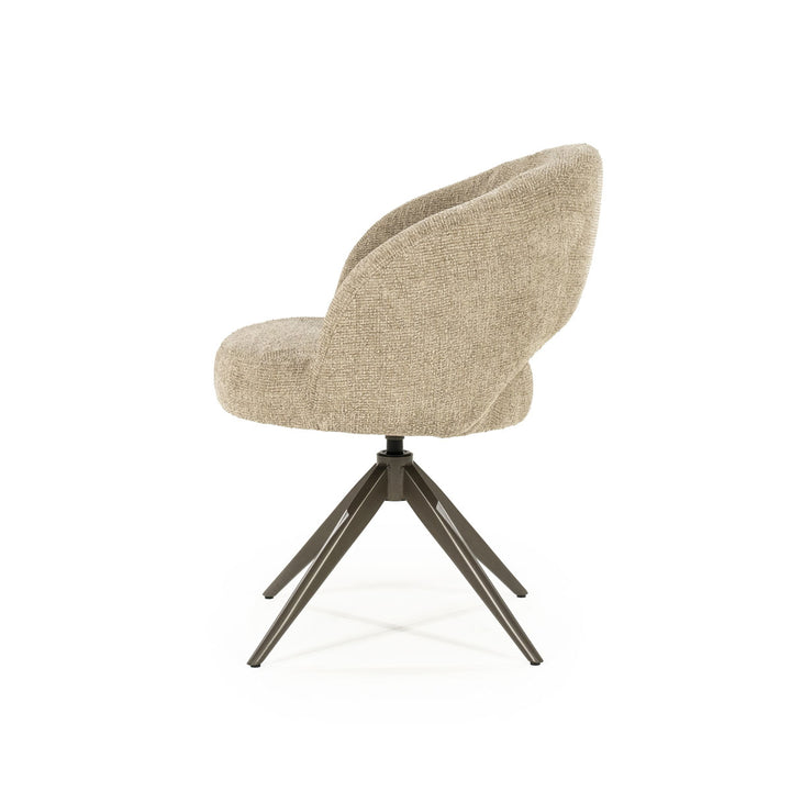 Stoel Alissa – stof & metaal taupe oro