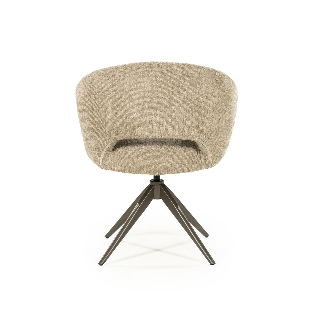 Stoel Alissa – stof & metaal taupe oro