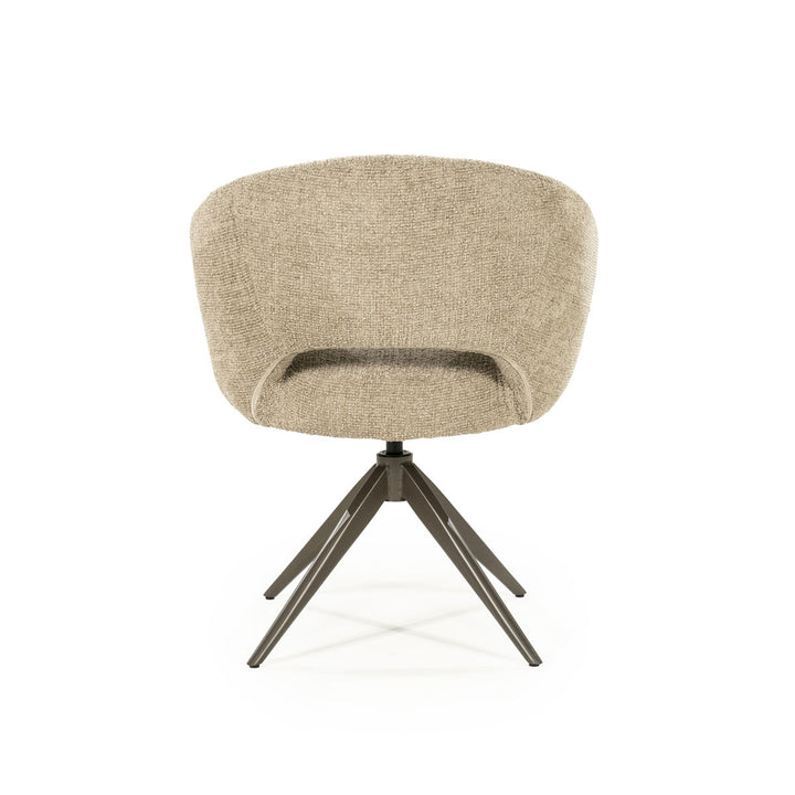 Stoel Alissa – stof & metaal taupe oro