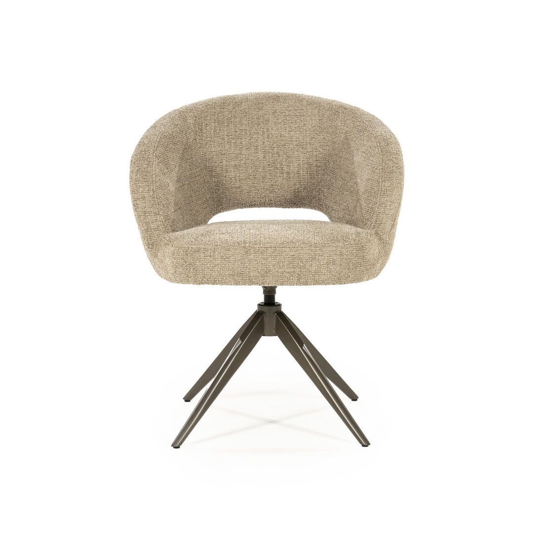 Stoel Alissa – stof & metaal taupe oro