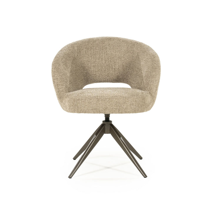 Stoel Alissa – stof & metaal taupe oro