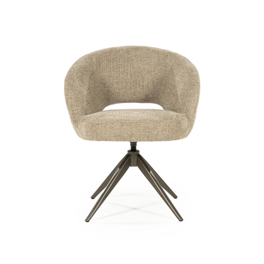 Stoel Alissa – stof & metaal taupe oro