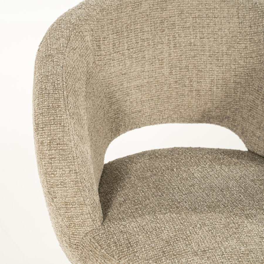 Stoel Alissa – stof & metaal taupe oro